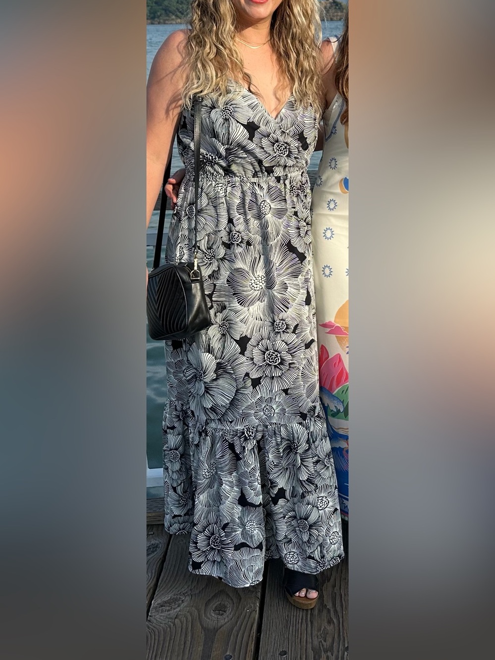 Express Black & White Floral Tiered Maxi Dress - Picture 2 of 6
